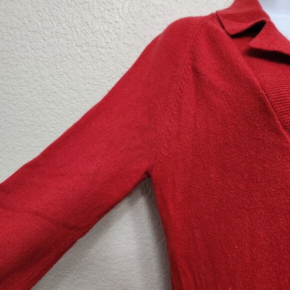 Jones New York Sport Red Single Button Snap Closure Cardigan Small Wool Blend - Picture 3 of 6
